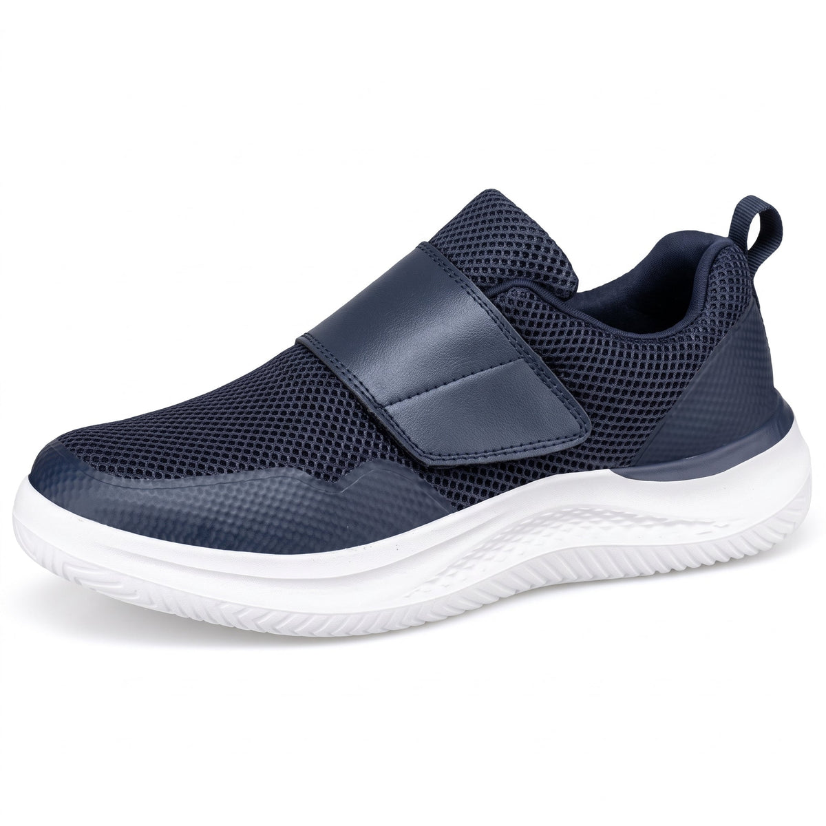 Rowan - Men's Orthopaedic Wide Fit Trainers with Adjustable Velcro Strap - Sneakers - Blue - Davies & Cooper