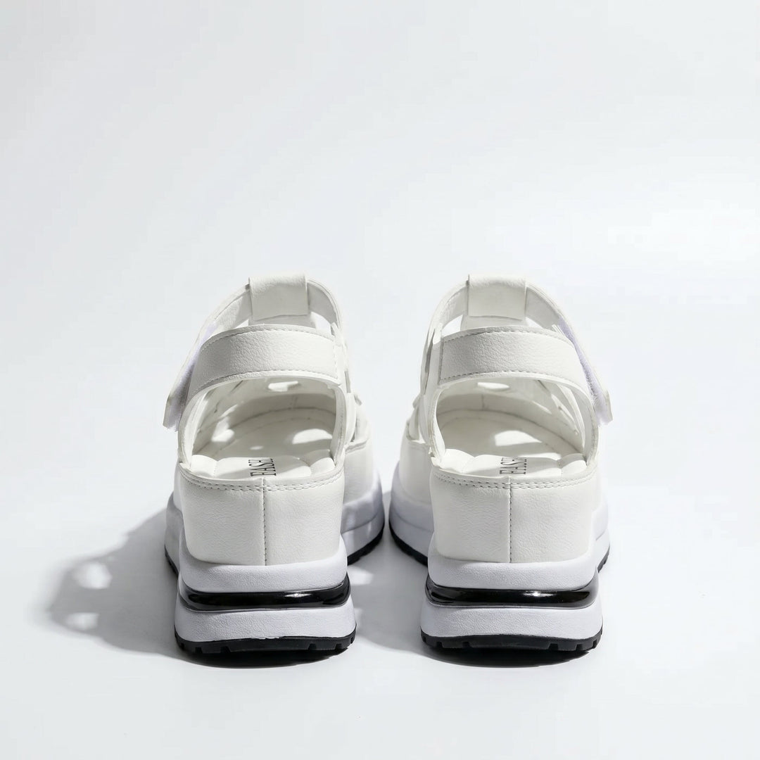 Serena - Women's Platform Sandals with Cut - Out Straps - Sandals - White - Davies & Cooper