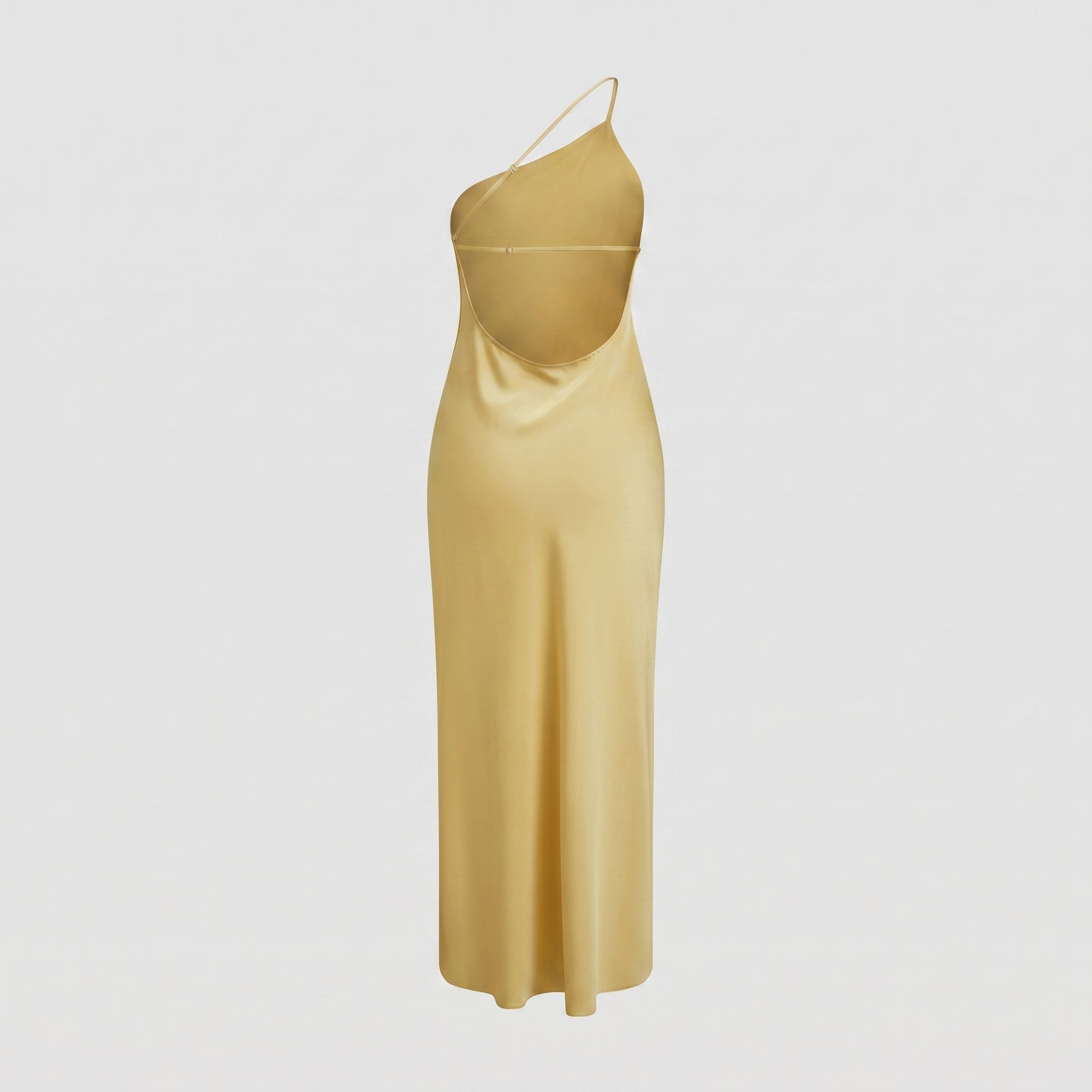 Sofia - Women's Evening Side Slit Maxi Dress with Open Back - Dresses - Yellow - Davies & Cooper