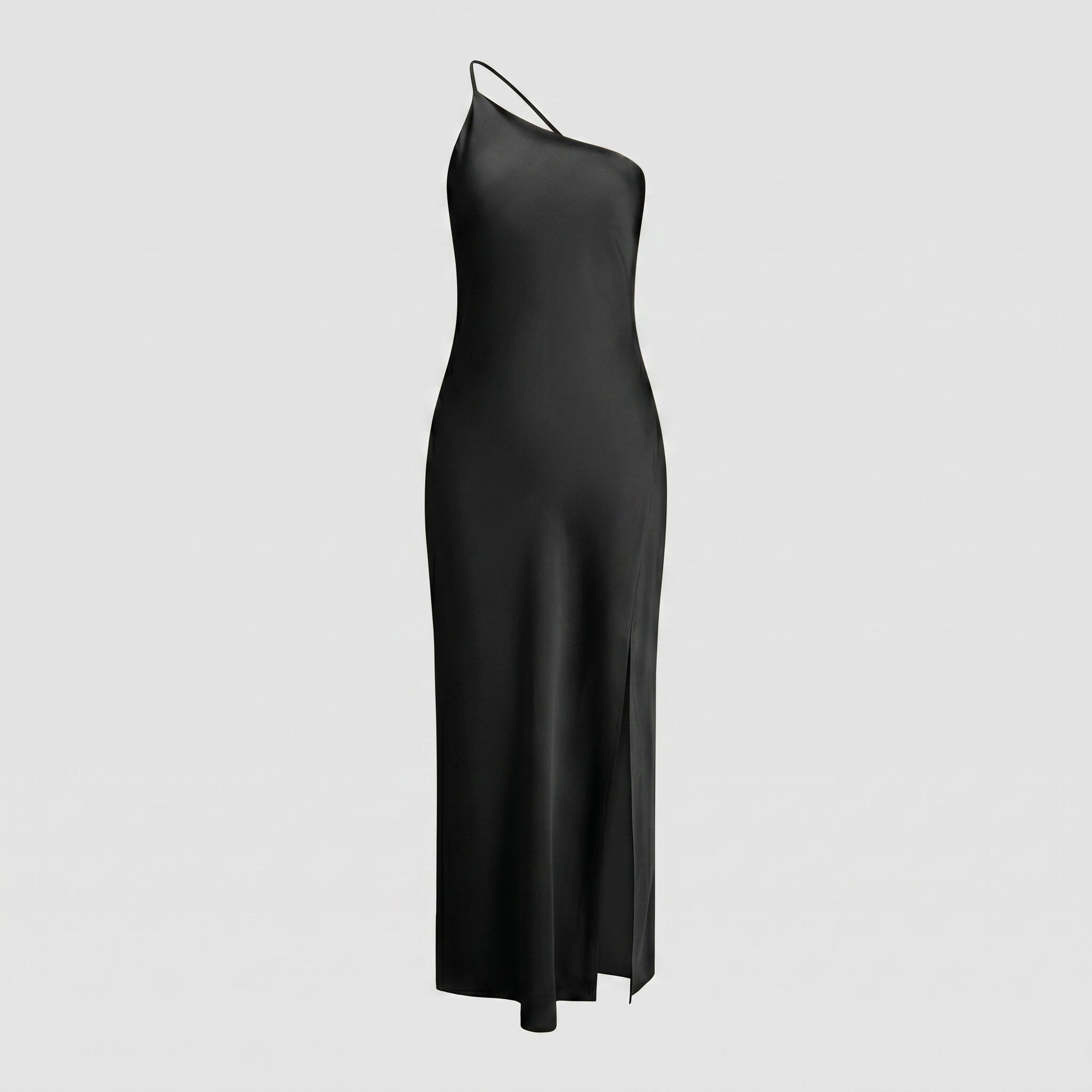 Sofia - Women's Evening Side Slit Maxi Dress with Open Back - Dresses - Black - Davies & Cooper