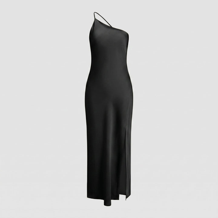 Sofia - Women's Evening Side Slit Maxi Dress with Open Back - Dresses - Black - Davies & Cooper