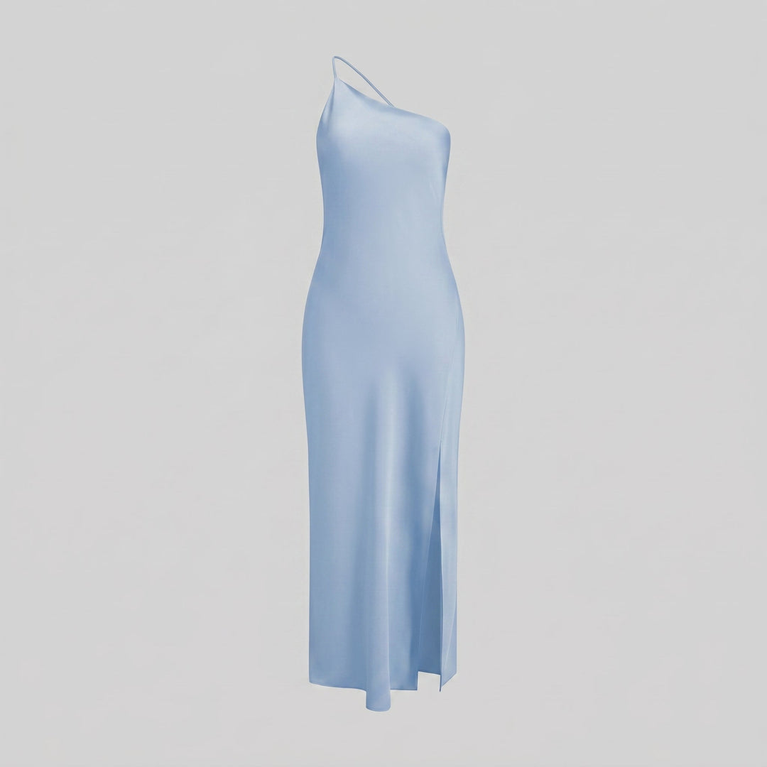 Sofia - Women's Evening Side Slit Maxi Dress with Open Back - Dresses - Blue - Davies & Cooper