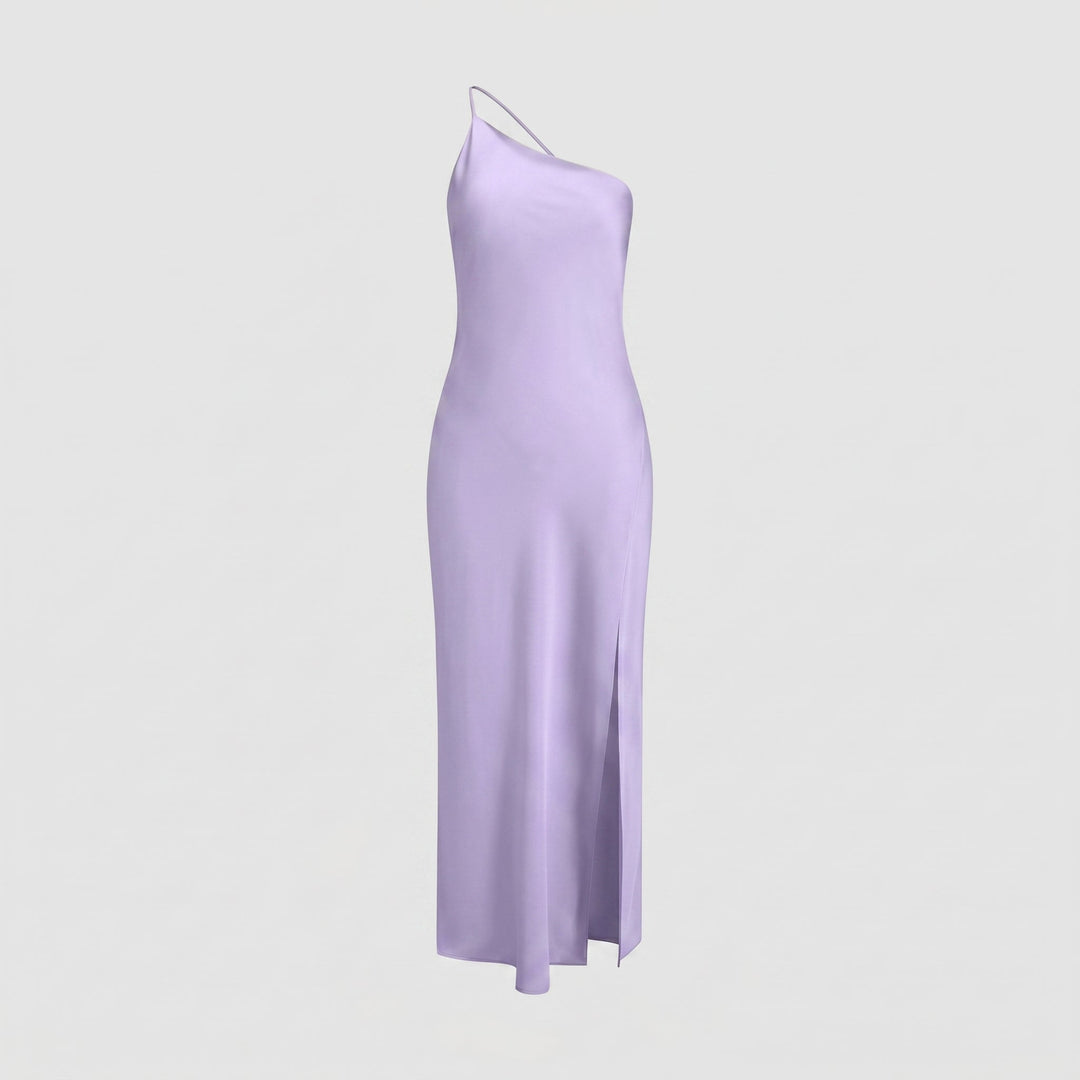 Sofia - Women's Evening Side Slit Maxi Dress with Open Back - Dresses - Purple - Davies & Cooper