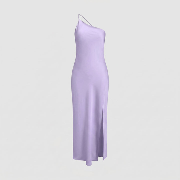 Sofia - Women's Evening Side Slit Maxi Dress with Open Back - Dresses - Purple - Davies & Cooper