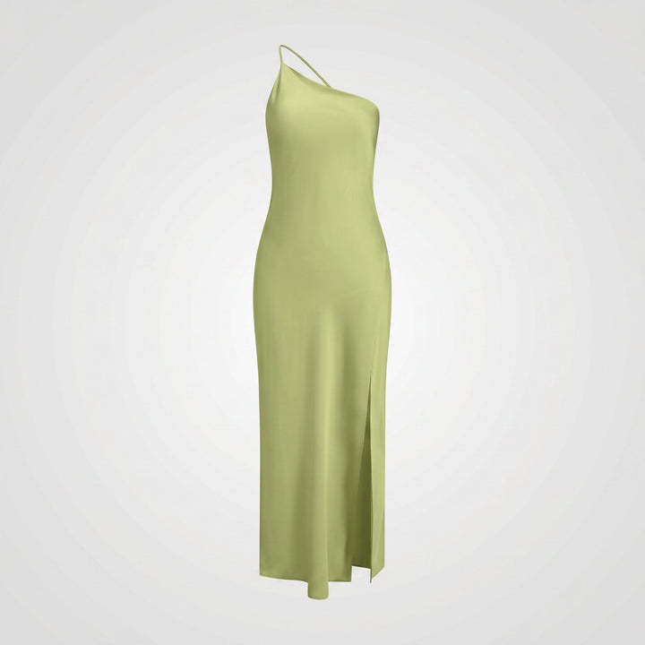 Sofia - Women's Evening Side Slit Maxi Dress with Open Back - Dresses - Green - Davies & Cooper