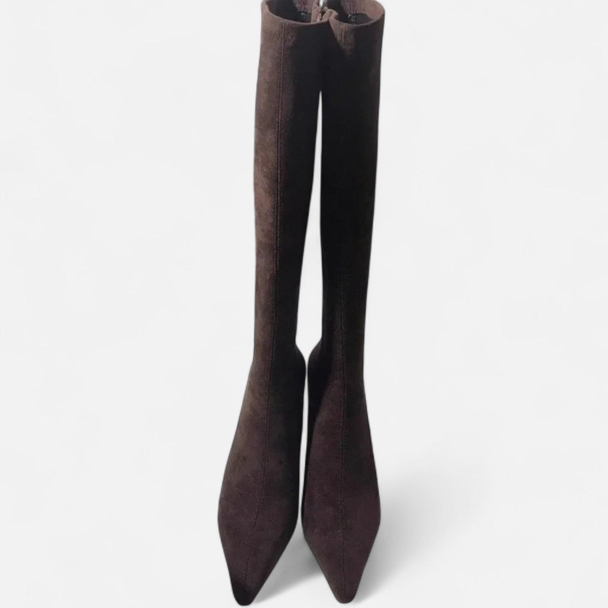 Solène – Women's Knee-High Heeled Boots - Boots - Brown - Davies & Cooper