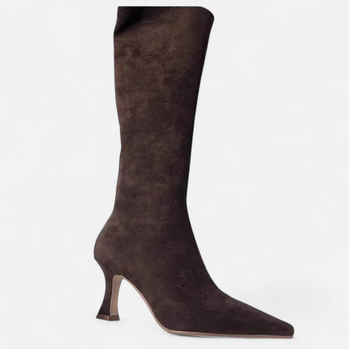Solène – Women's Knee-High Heeled Boots - Boots - Brown - Davies & Cooper
