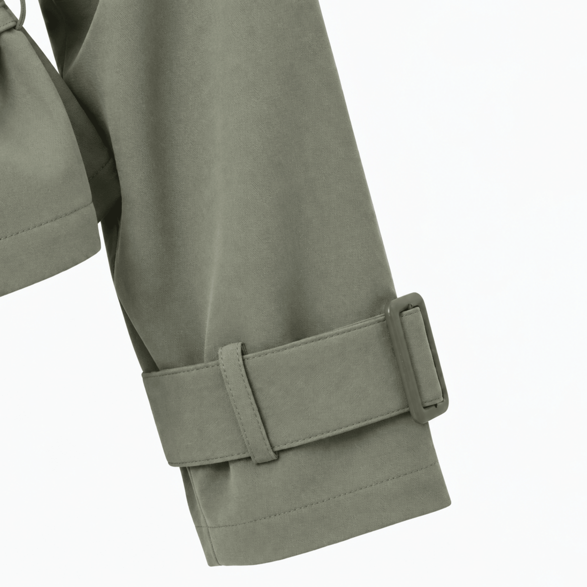 Sophie - Women's Belted Trench Jacket with Notched Lapel Collar - Trench Coats - Green - Davies & Cooper