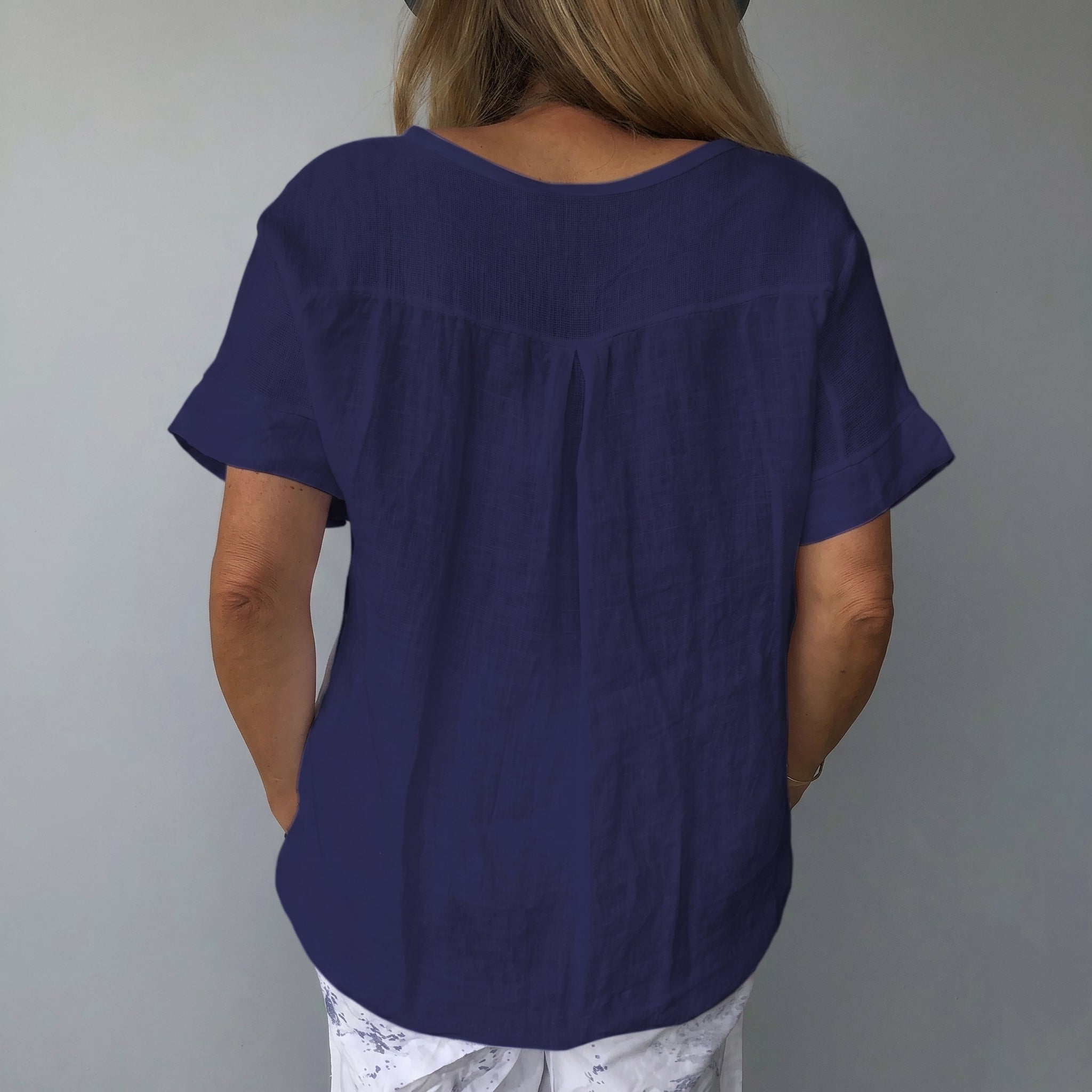 Sophie - Women's Casual Plain Relaxed Fit Blouse - Blouse - White - Davies & Cooper