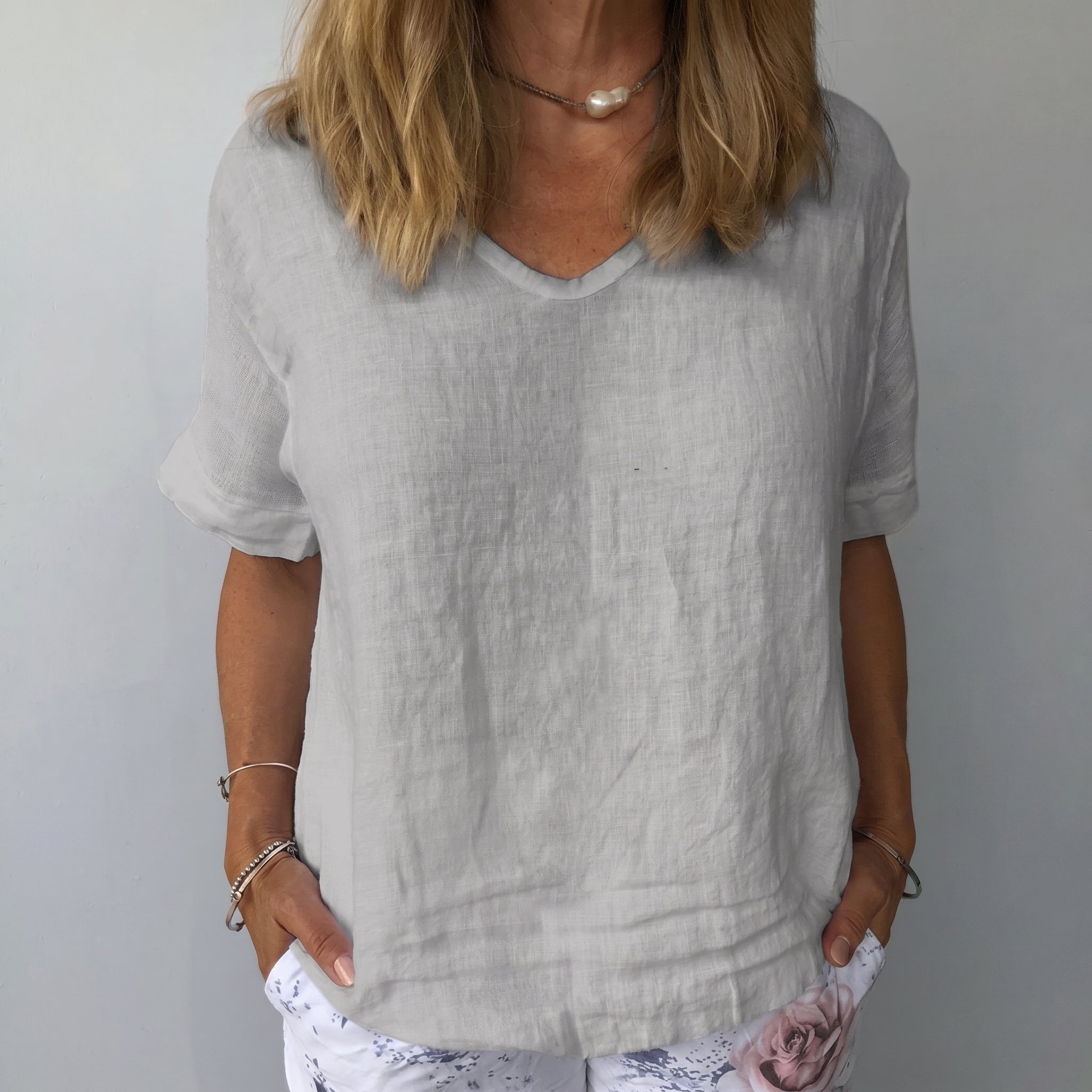 Sophie - Women's Casual Plain Relaxed Fit Blouse - Blouse - Grey - Davies & Cooper