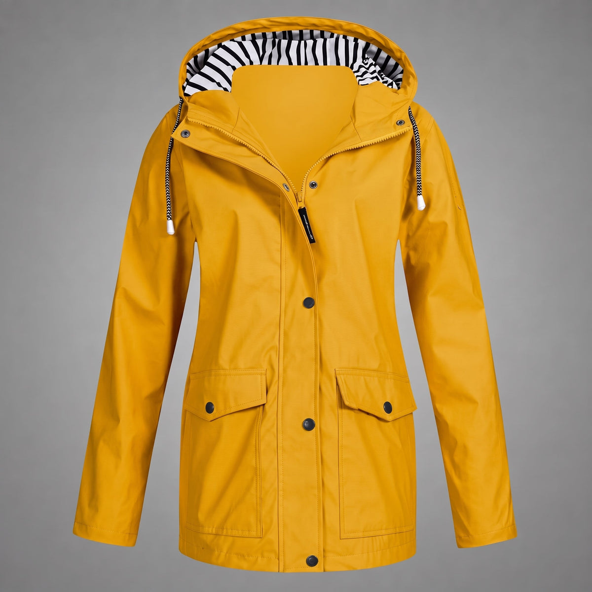 Sophie - Women's Hooded Rain Jacket with Adjustable Drawstring - Rain Coat - Yellow - Davies & Cooper