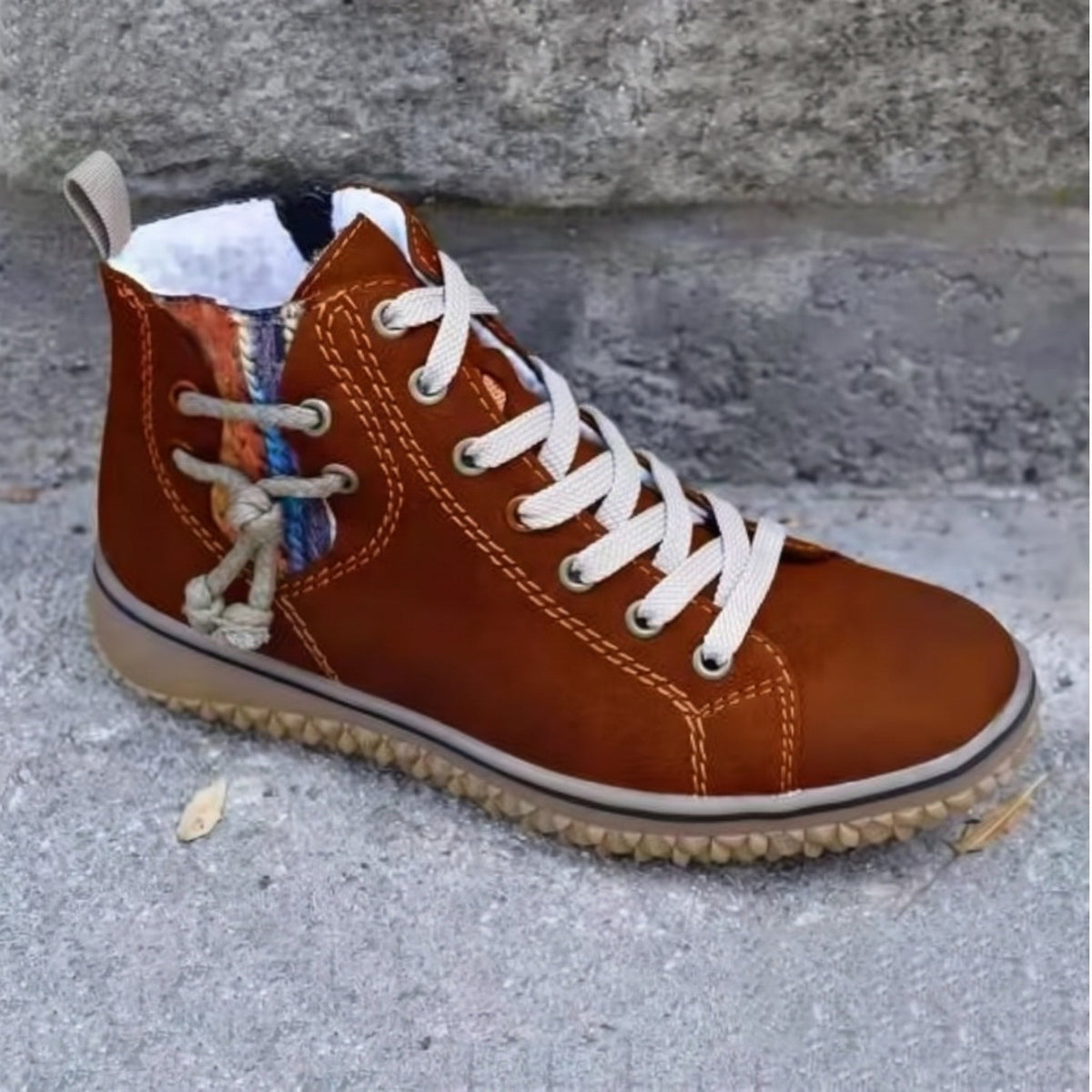 Sophie - Women's Lace-Up Ankle Boots with Rope Lace Detail - Boots - Dark Brown - Davies & Cooper