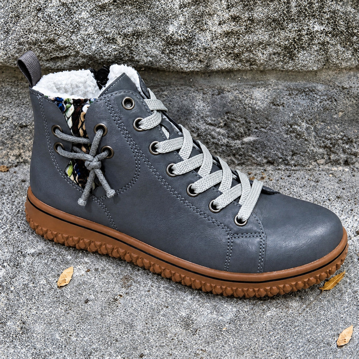 Sophie - Women's Lace-Up Ankle Boots with Rope Lace Detail - Boots - Grey - Davies & Cooper
