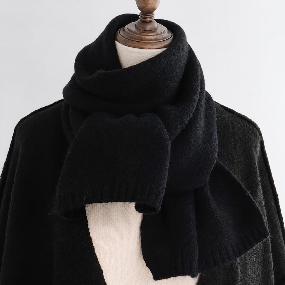 Sophie - Women's Long Knit Winter Scarf with Soft Wrap Style - Scarves & Shawls - Black - Davies & Cooper