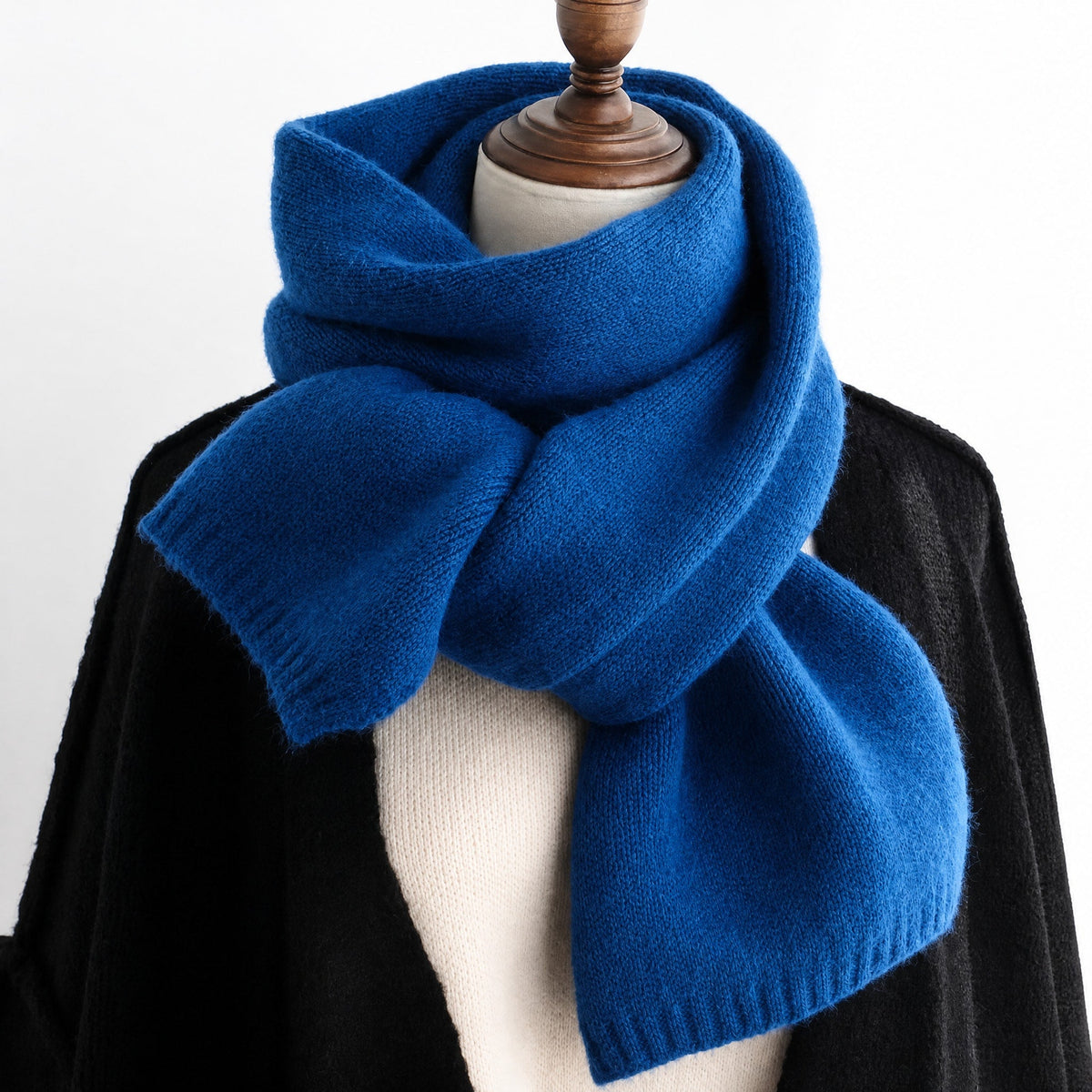 Sophie - Women's Long Knit Winter Scarf with Soft Wrap Style - Scarves & Shawls - Blue - Davies & Cooper