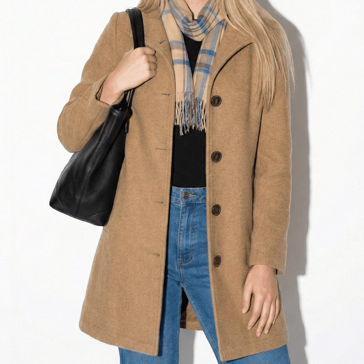 Soraya – Women’s Coat with Button Front - Trench Coats - Khaki - Davies & Cooper