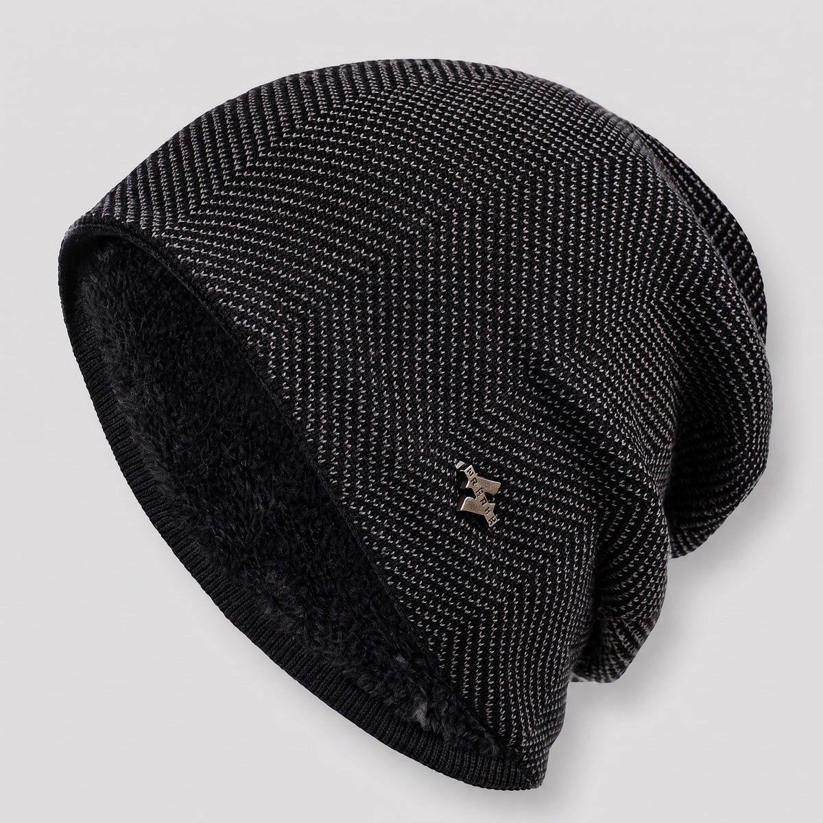 Thomas - Men's Slouchy Soft-Lined Winter Beanie Hat - Beanies - Black - Davies & Cooper