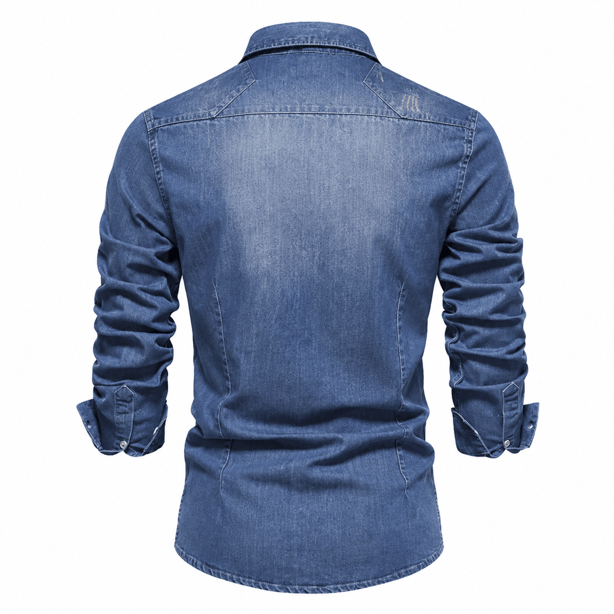 Tom - Men's Western Style Shirt with Chest Pockets - Shirts - Blue - Davies & Cooper