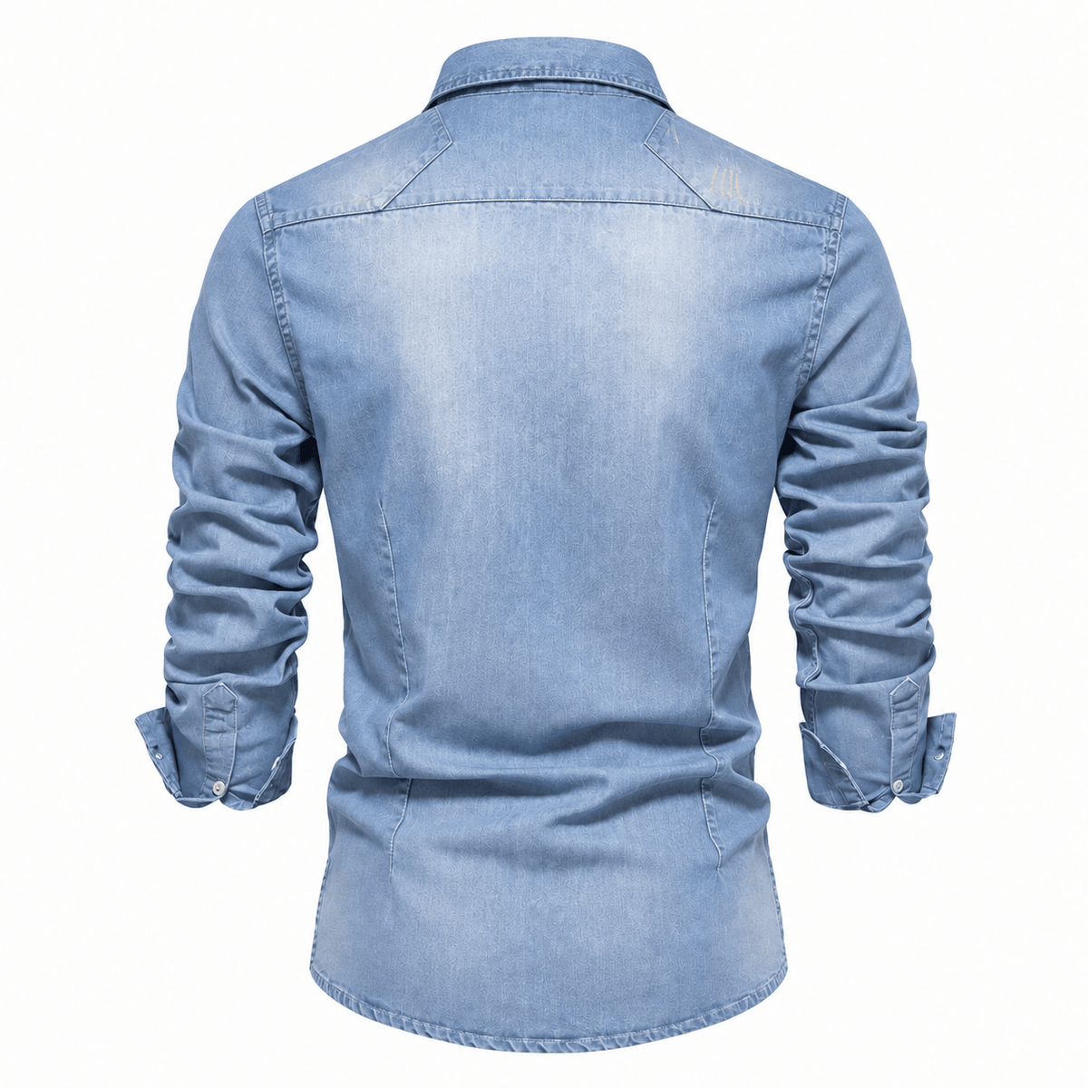 Tom - Men's Western Style Shirt with Chest Pockets - Shirts - Light Blue - Davies & Cooper