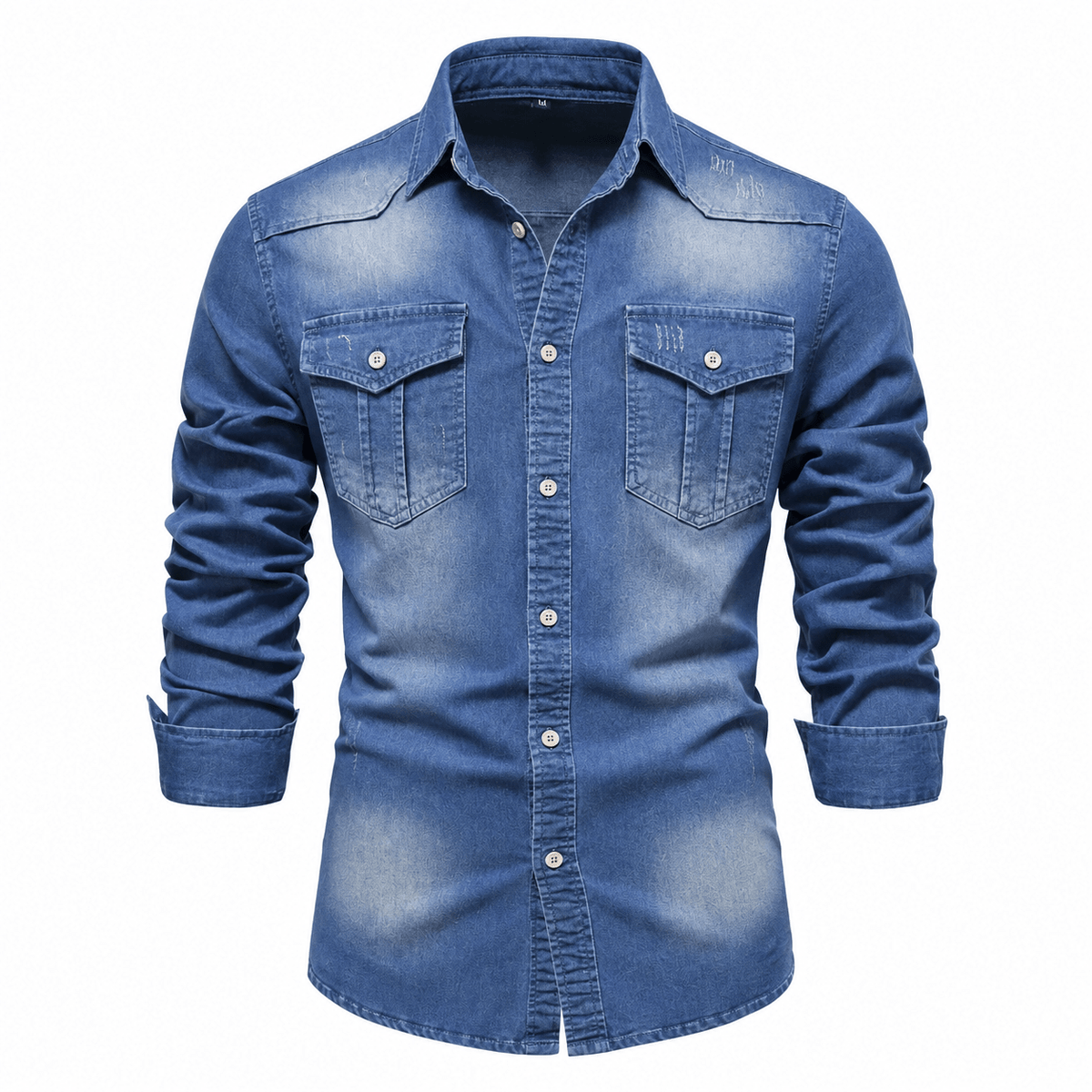 Tom - Men's Western Style Shirt with Chest Pockets - Shirts - Blue - Davies & Cooper
